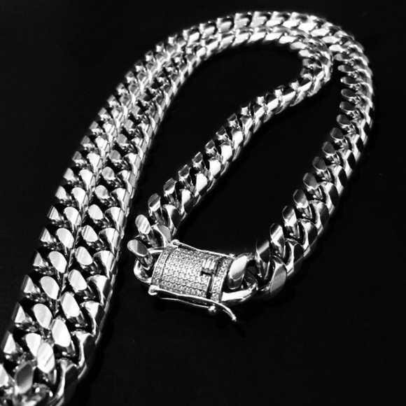 Other - Men’s 10mm 30inch 18K White Gold Plated Chain